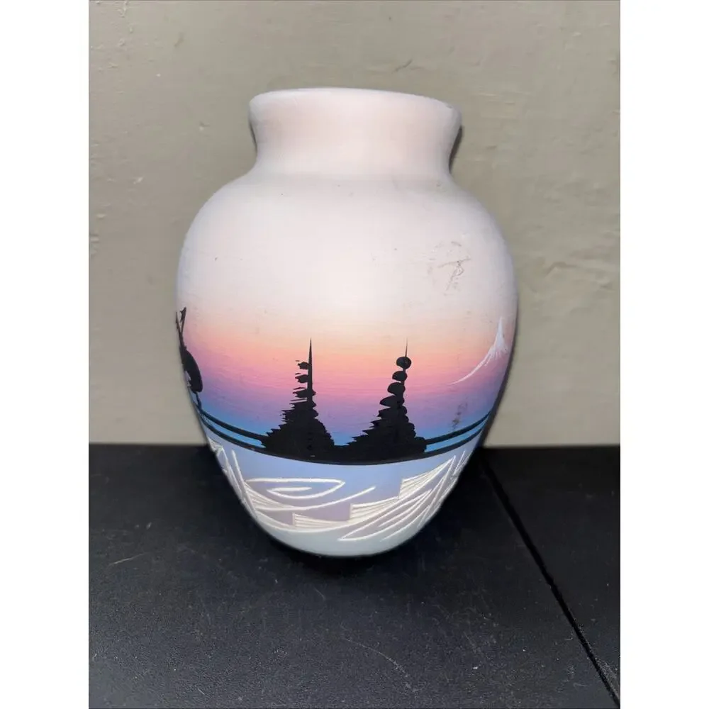 Grace Navajo Signed Vtg Vase Pottery Native American 7